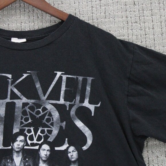 Vintage Bay Island Shirt Mens XL Black Black Veil Brids Graphic Emo Music Band - Picture 2 of 9